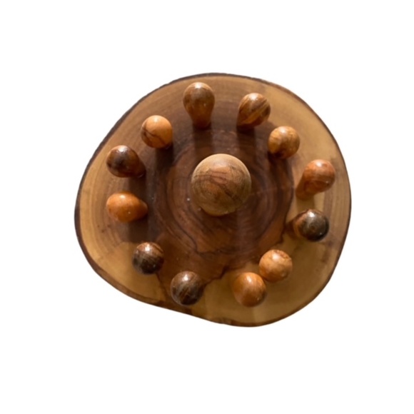 Olive Wood Small Table Fork Holder with 12 Sticks Handmade - Picture 3 of 5